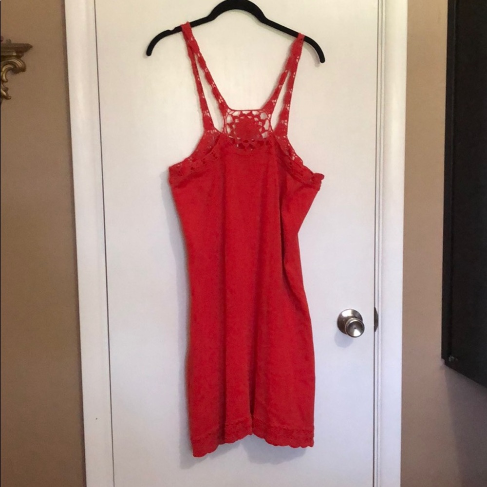 Banana Republic XL orange crocheted dress